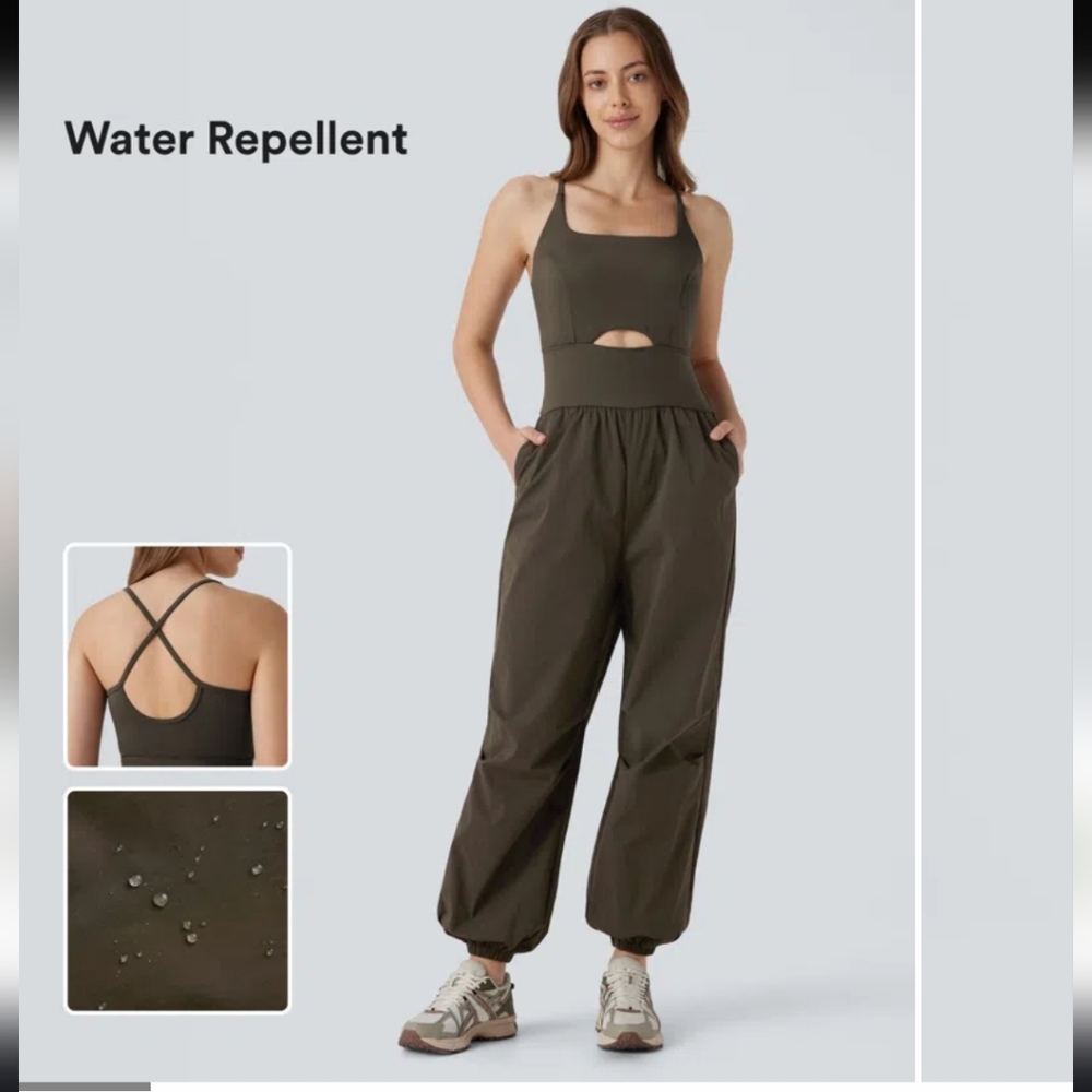 HALARA Olive Green Water-Repellent Jumpsuit